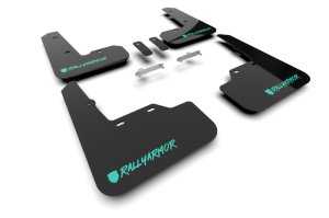Subaru WRX Mud Flaps - Front + Rear - Rally Armor - UR Series with Teal Logo - Black - `22-`25 Subaru WRX Mud Flaps - Front + Rear - Rally Armor - UR Series with Teal Logo - Black - `22-`25